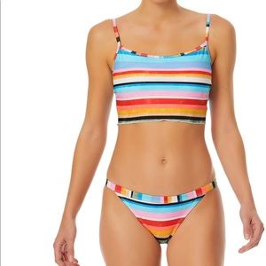 No Boundries Juniors Tricot Striped Bikini top and bottom  size small